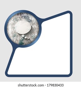 text frame with texture of numbers and speech bubble
