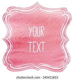 text frame with watercolor background, separated layers, vector eps8 