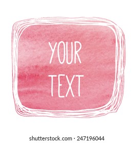 text frame with watercolor background, separated layers, vector eps8 
