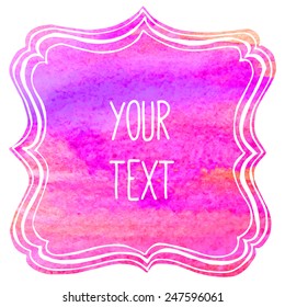 text frame with watercolor background, separated layers, vector eps8