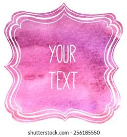 text frame with watercolor background, separated layers, vector eps8 