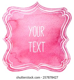 text frame with watercolor background, separated layers, vector eps8