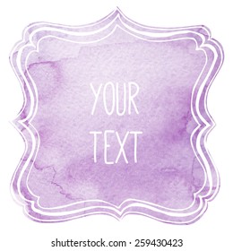 text frame with watercolor background, separated layers, vector eps8 