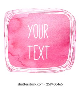 text frame with watercolor background, separated layers, vector eps8 