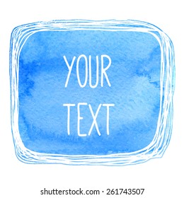 text frame with watercolor background, separated layers, vector eps8