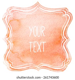 text frame with watercolor background, separated layers, vector eps8