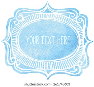 text frame with watercolor background, separated layers, vector eps8