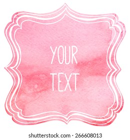 text frame with watercolor background, separated layers, vector eps8
