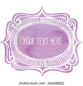 text frame with watercolor background, separated layers, vector eps8