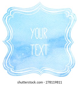 text frame with watercolor background, separated layers, vector eps8