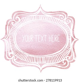 text frame with watercolor background, separated layers, vector eps8