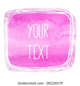 text frame with watercolor background, separated layers, vector eps8