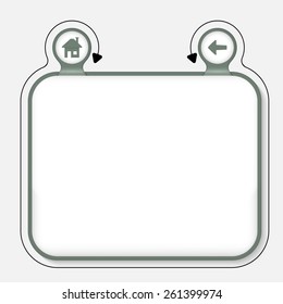 Text frame for your text and home symbol