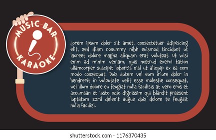 A text frame for your text with inscription music bar, karaoke