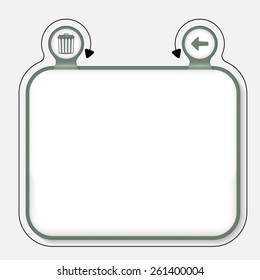 Text frame for your text and trashcan