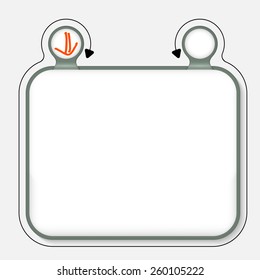 Text frame for your text and trashcan and arrows
