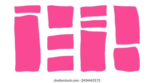 Textrahmen handgezeichnete Stil Doodle dekorativ. Helles Rosa. Für Etiketten und Tags auf Containern. Vektor-Illustrationssatz.