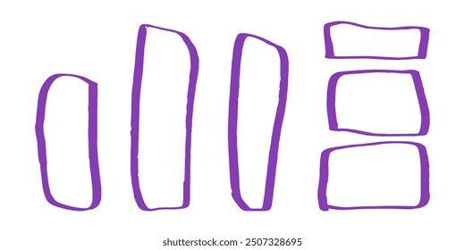 Text frames hand drawn style doodle decorative. For labels and tags on containers. Vector illustration set.