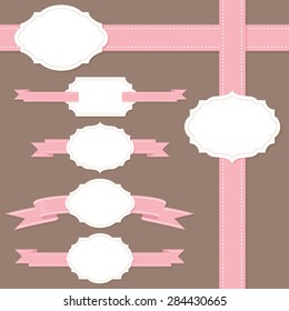 Text frames for your message with pink ribbons.