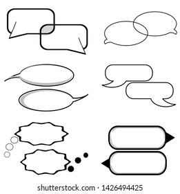 Text frame,speech, retaliation, conversation,  communication, contact, egg shape frame And black and white squares