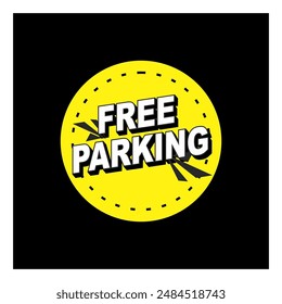 text free  parking, simple warning icon,  circle design. 