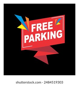 text free  parking, simple warning icon,  circle design, modern concept. 