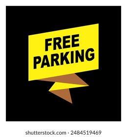 text free  parking, simple warning icon,  modern design. 