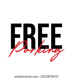 texto Parking libre, ilustración vectorial