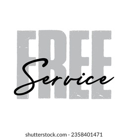 text Free Service, vector illustration