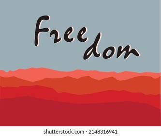 Libertad de texto con montañas
