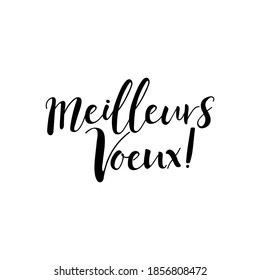 Text in French: Best wishes. Vector illustration. Christmas lettering. 