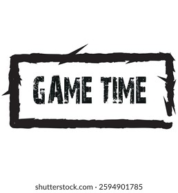 Text GAME TIME spelled out in wooden letter. Surrounded by dice, dominoes other game pieces on black background. Table games. Stay home activity