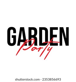 text Garden Party, vector illustration