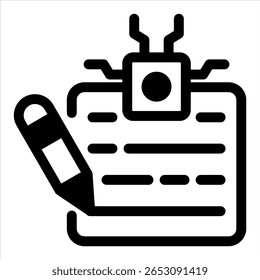 Text Generation Concept Black Icon Vector Illustration