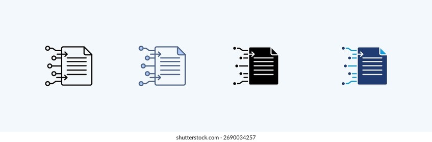 Illustrationsvektor für die Texterstellung mit mehreren Symbolen