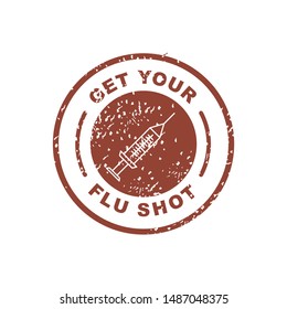 Text: Get your flu shot. With an injection, 