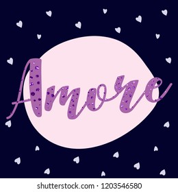 text glitter heart girl tee illustration art vector 