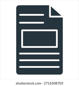Text Glyph Icon Vector Illustration