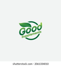 text good natural leaf logo environment