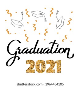  Text for graduation design, invitation,  high school or college graduate. Vector illustration