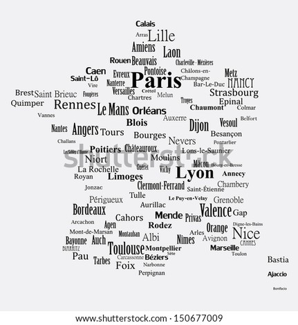 Text graphic France map