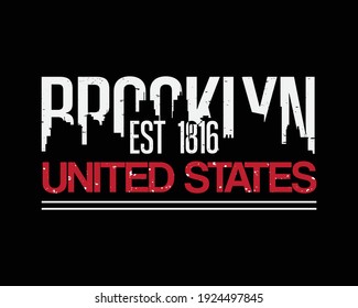 Text graphic illustration design, BROOKLYN, perfect for the design of t-shirts, shirts, hoodies, undershirts, etc.