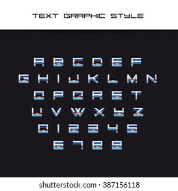 Text Graphic Style. Appearance for Illustrator. Vector Letters, Numbers