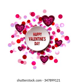 Text  greetings on Valentine's Day. vector love background  