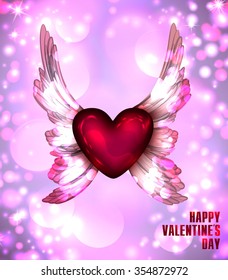 Text  greetings on Valentine's Day. vector love background  

