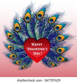 Text  greetings on Valentines Day. vector love background