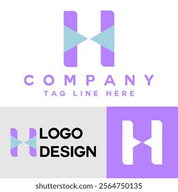 text H symbol decoration vector design