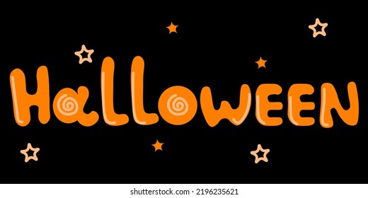 text Halloween on black background