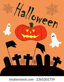 text halloween orang  ghost pumpkin party