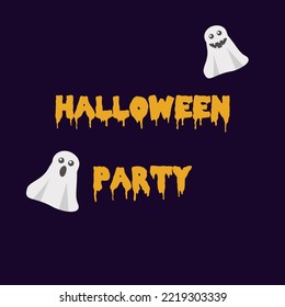 text halloween party on a dark background scary ghosts banner